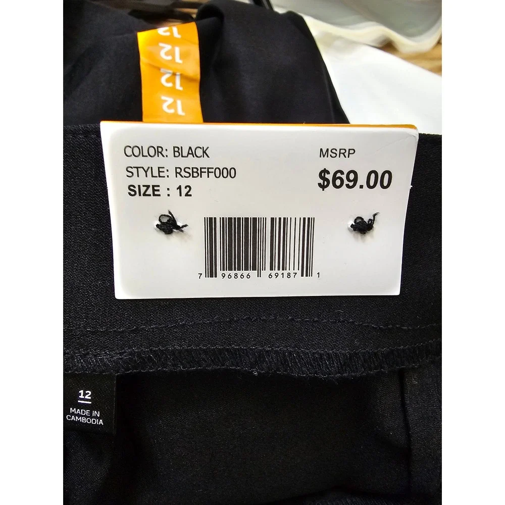 Rafaella Womens Black‎ Stretch Pants Straight Leg Work Trousers RSBFF000 Size 12